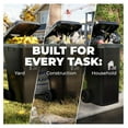 thumbnail image 3 of Outdoor Garbage Can with Lid - 32 Gallon Trash Can for Backyard, Deck, Garage - Dual Wheels, Extra Heavy-Duty, Durable Handle - Versatile Home & Storage Container - Black, 2-Pack, 3 of 7