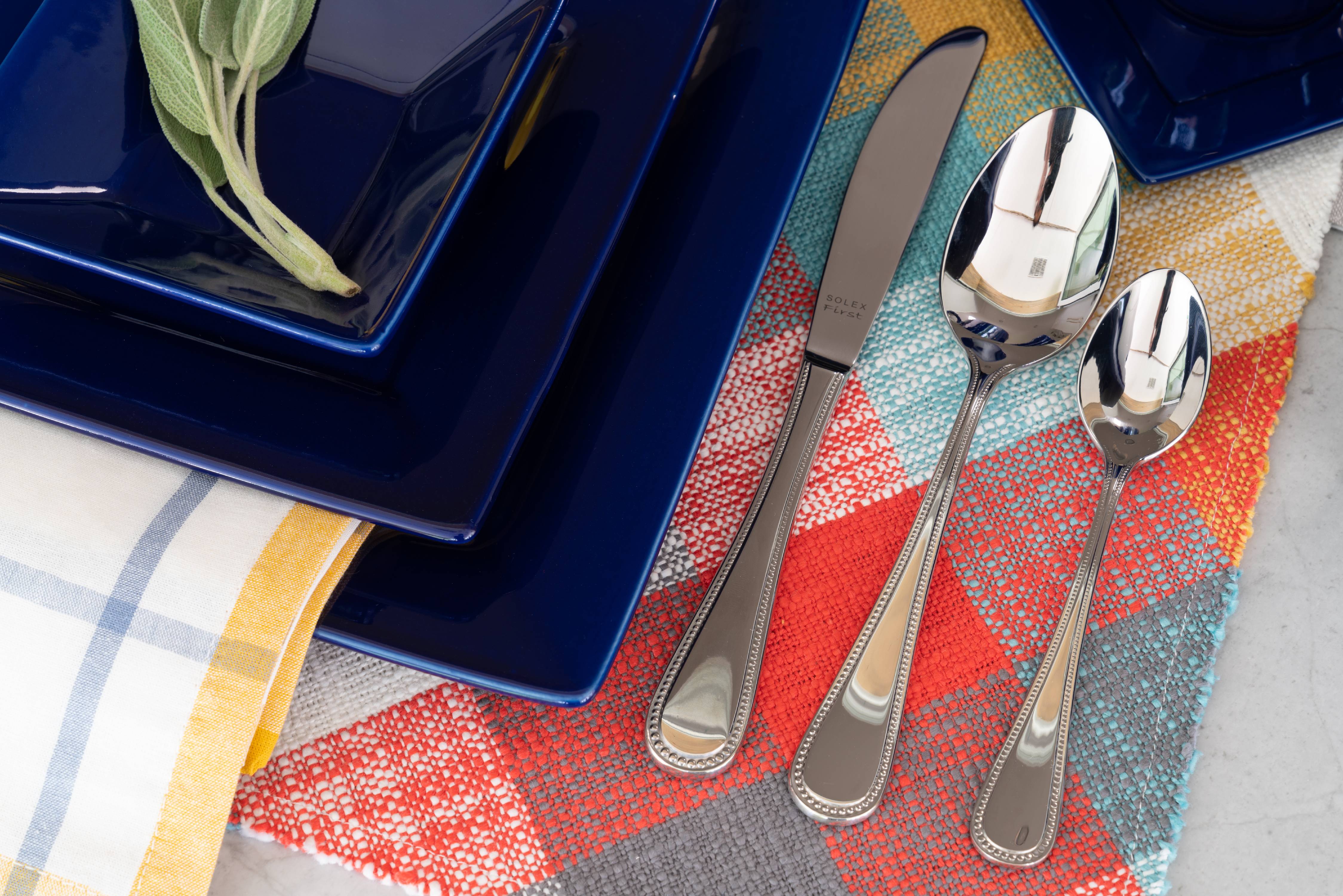10 Strawberry Street Perle 20 Piece Flatware Set, Silver