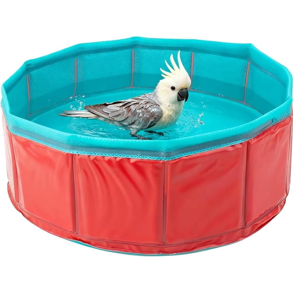 Portable Parrot Bath Tub, Travel Bird Bathing Station for Small to Large Birds – Fits African Grey, Budgies & More