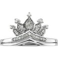 thumbnail image 6 of Sterling Silver Rhodium Plated Diamond Crown Ring (Size 7) Made In India qr5738-7, 6 of 6