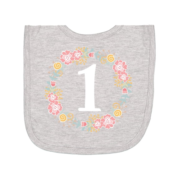 Inktastic 1st Birthday Rose Flower Wreath Girls Newborn Bib