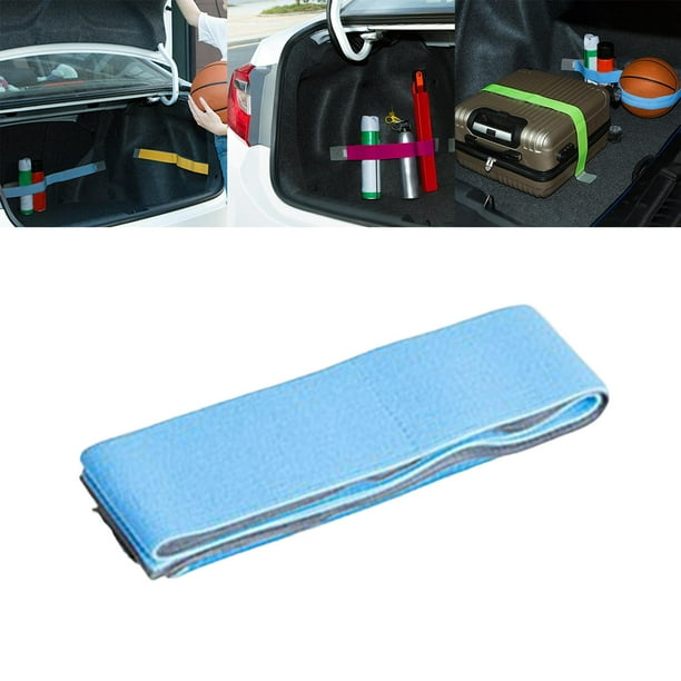 Organizador de almacenamiento para maletero de coche, cinturón organizador de cinta, banda de correa, accesorios automotrices para SUV, minivan, camió Azul 80cm