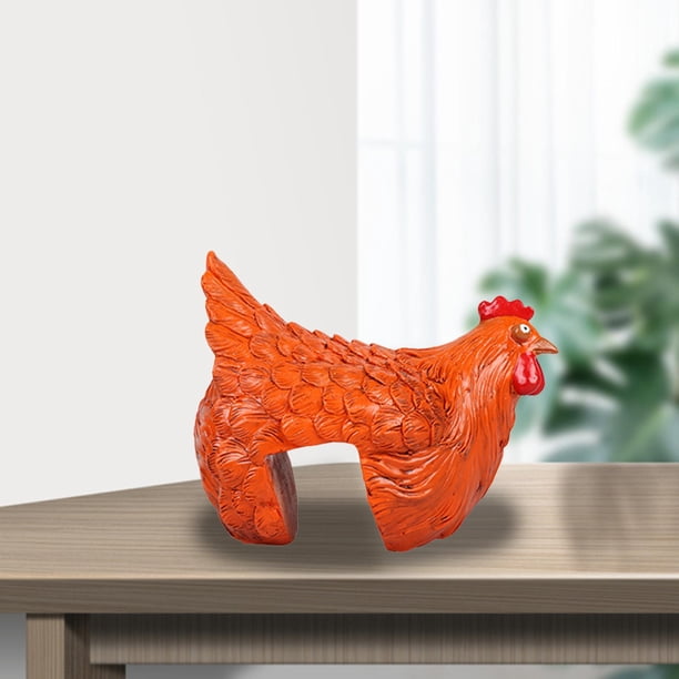 Estatua de para Exteriores E Interiores, Adornos de Animales de Resina Divertidos, Estatua de Pollo, Escultura de Animales de Jardín Coleccion naranja DYNWAVEMX Artesanías de resina de gallina de escalera