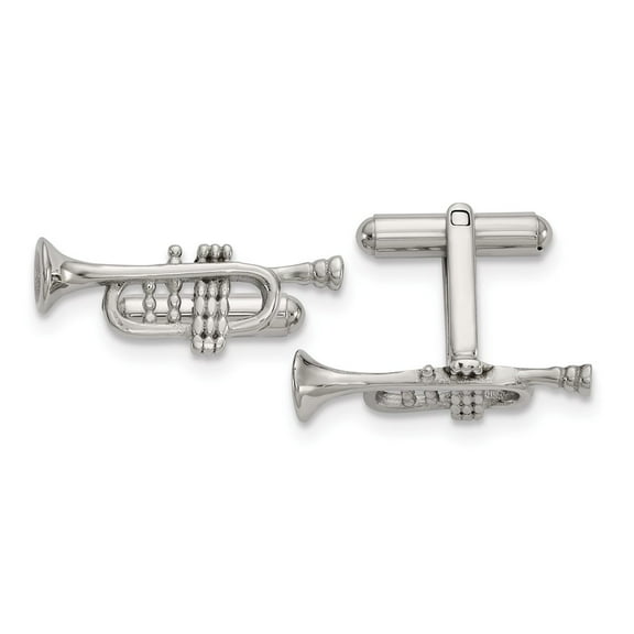 Chisel Stainless Steel High Polished Trumpet Men's Cuff Links