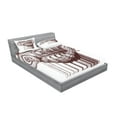 thumbnail image 2 of Ambesonne Vintage Fitted Sheet & Pillow Sham Set, Antique Column Roman, Full, Burgundy and White, 2 of 2