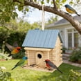 thumbnail image 4 of Wooden Bird House and Feeder for Outdoors, Hanging Bird Nest Box for Courtyard Garden, Parrot Breeding and Wild Birds, Paintable DIY Graffiti Design, 4 of 6