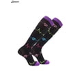 thumbnail image 3 of Spencer 3 Pairs Graduated Compression Socks for Women & Men， 15-20mmHg Knee High Socks for Running, Sport, Medical, Athletic,Varicose Veins "L/XL,ECG & Gray Heart & Bowknot", 3 of 7
