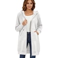 thumbnail image 5 of Lumtrix Long Hoodies for Women Zip Up Tunic Sweatshirt Cute Fall Jackets | Oversized Sweatshirt Travel Hoodie Lightweight Workout Jackets White XL, 5 of 7