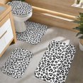 thumbnail image 2 of Black and White Leopard Print Bathroom Rug Set 4 Piece,Includes Contour,Lid Cover,Bath Mat,Non-Slip Extra Soft Absorbent Washable, 2 of 5