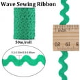 thumbnail image 4 of 54.6Yds/50m RIC Rac Trim Ribbon Green Wave Bending Fringe Trim 0.2"/5mm Woven Webbing Edge Lace for Christmas Sewing Crafts Dress Embellishment Wedding Party Gift Wrapping, 4 of 9