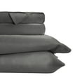 thumbnail image 3 of Noble Linens Rayon from Bamboo 4 Piece Luxury Bed Sheet Set, Gray, Twin, 3 of 11