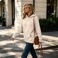 thumbnail image 6 of Women's Lightweight Hoodies Casual Long Sleeve Hooded Pullover Sweatshirts 2026 Fall Fashion Hoodie with Front Pocket Khaki 2XL, 6 of 6