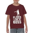 thumbnail image 2 of Floss Like A Boss - Flossin Dance Funny Emote Youth T Shirt - Medium - Maroon, 2 of 6
