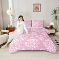 thumbnail image 5 of Manfei Vintage Damask Bedding Comforter Set,Boho Flower Twin Comforter Sets,Pink Victorian Floral Bedding Set For Girl Kids,Breathable Bedroom Decorative Reversible,2-Piece, 5 of 9
