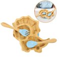 thumbnail image 4 of 1 Set Baby Suction Plate Toddler Plate Toddler Spoon Fork Cute Plate Kids Utensils (Dinosaur Plate), 4 of 8