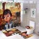 thumbnail image 1 of Miles del mañana-theme 4-Piece Shower Curtain Set with Rugs, Waterproof Bathroom Decor Set Includes Bath Mat, U-Shaped Rug, Toilet Lid Cover and Curtain with Hooks, 1 of 6