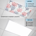 thumbnail image 4 of Red Navy Blue Coral Coastal Fluorescent Light Covers, Summer Beach Seaside Nautical Magnetic Light Covers for Ceiling Lights, Fluorescent Ceiling Shade for Classroom Bedroom Office 4x2Ft x 2PCS, 4 of 8