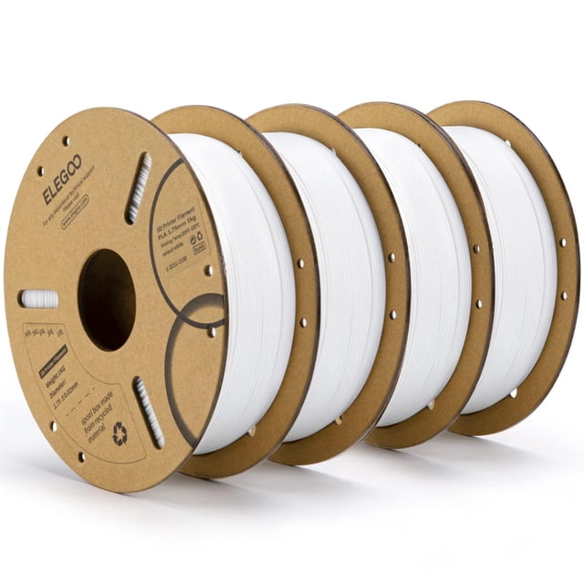 Filamento para impresora 3D ELEGOO PLA, 1,75 mm, blanco, 4 kg