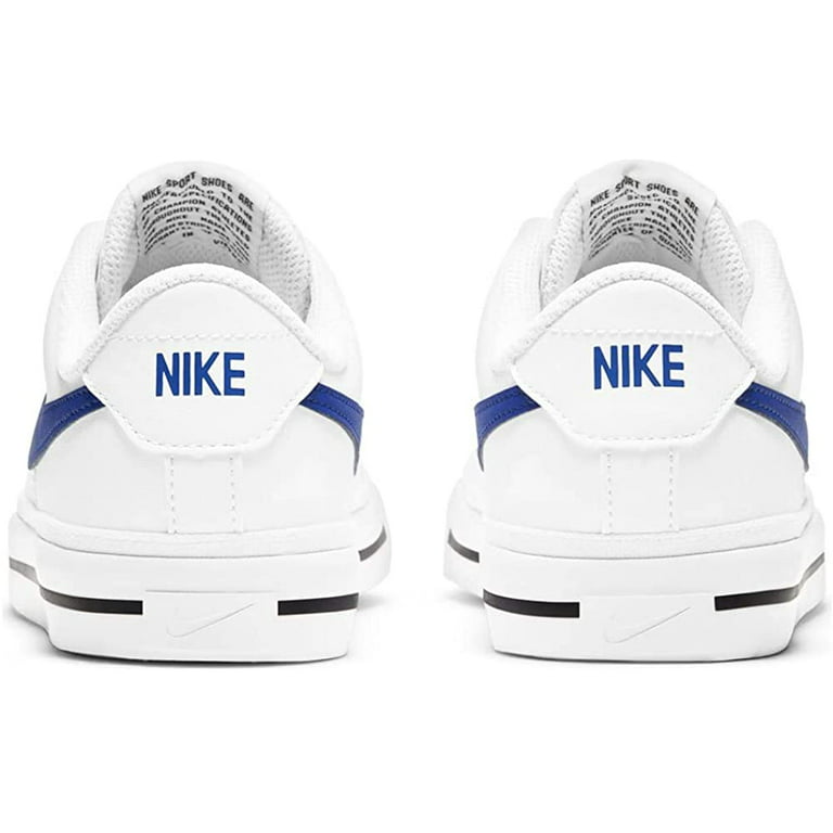 Nike Boys Grade School Court Legacy Low Top Sneakers Shoes White/Game Royal- Black, Numeric5 | Sneaker low