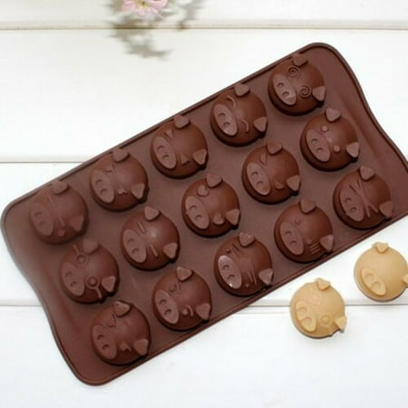 

Silicone Mold Chocolate Ice Cube Tray Fondant Molds Diy Soap Jello Candy Pig Shape