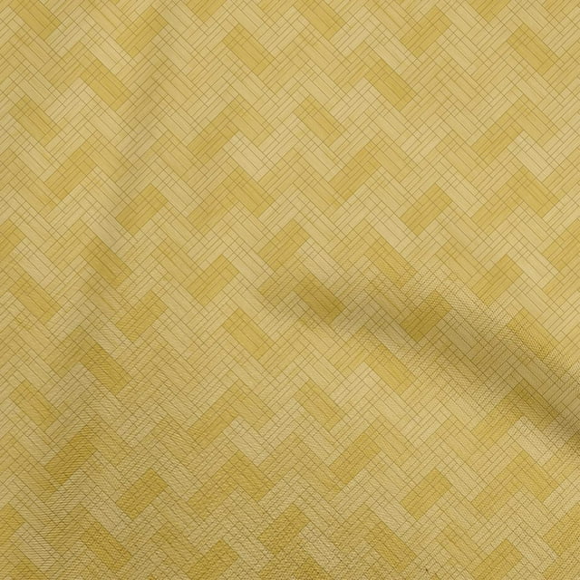 oneOone Polyester Spandex Yellow Fabric Geometric Sewing Craft Projects Fabric Prints By Yard 56 Inch Wide