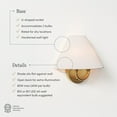 thumbnail image 3 of Nathan James Shoal Modern Wall Light Fixture with White Linen Lamp Shade and Vintaged Brass Metal Base for Bedroom or Living Room, 3 of 3