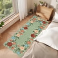 thumbnail image 3 of Garvee 2'x6' Runner Rugs Washable Foldable Print Rug, Non-Slip Low Pile Rug Distressed Indoor Floral Rugs for Entryway, Hallway, Kitchen, Green, 3 of 9