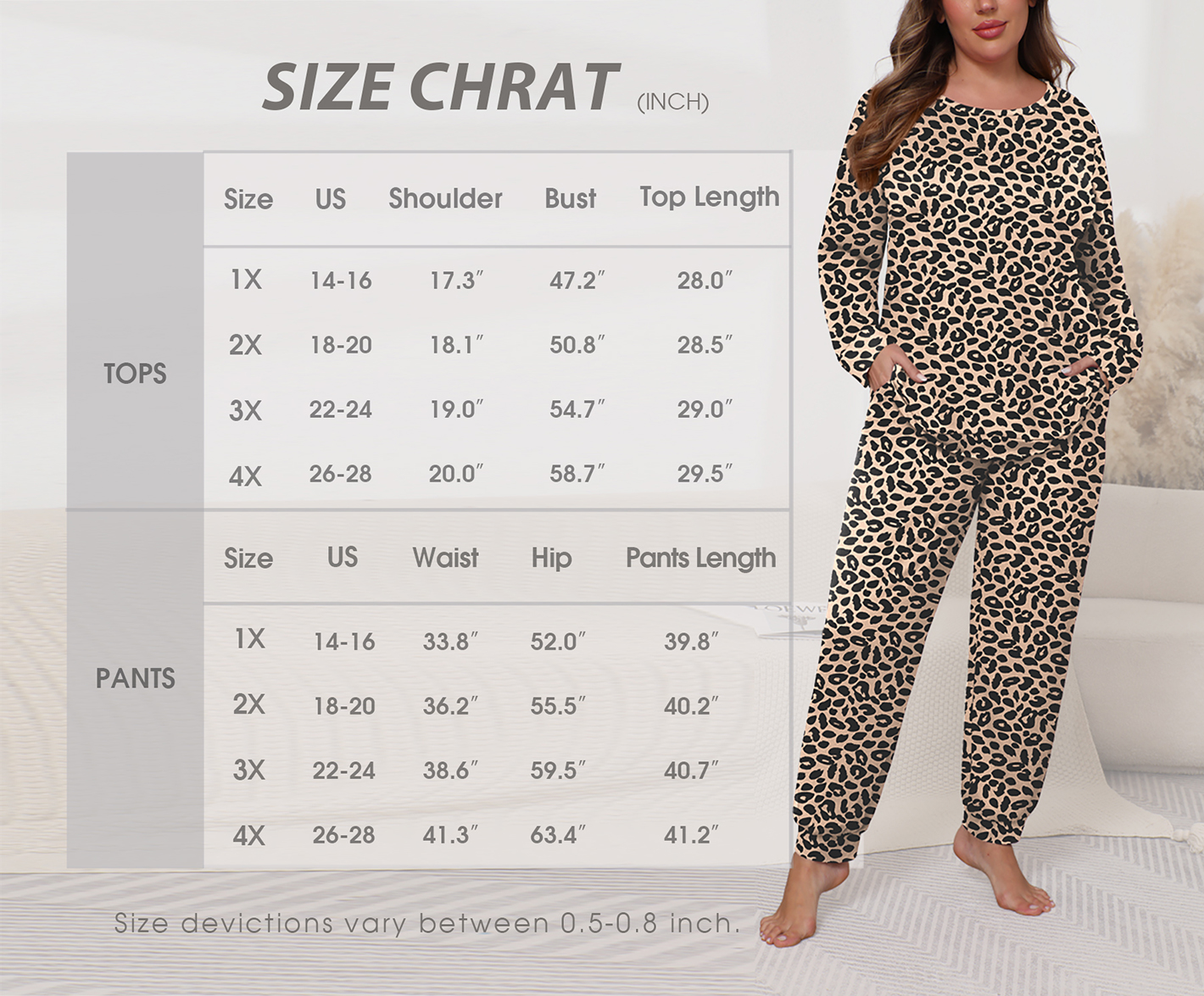 Cueply Women's Plus Size Pajama Set Long Sleeve With Pockets photo 5