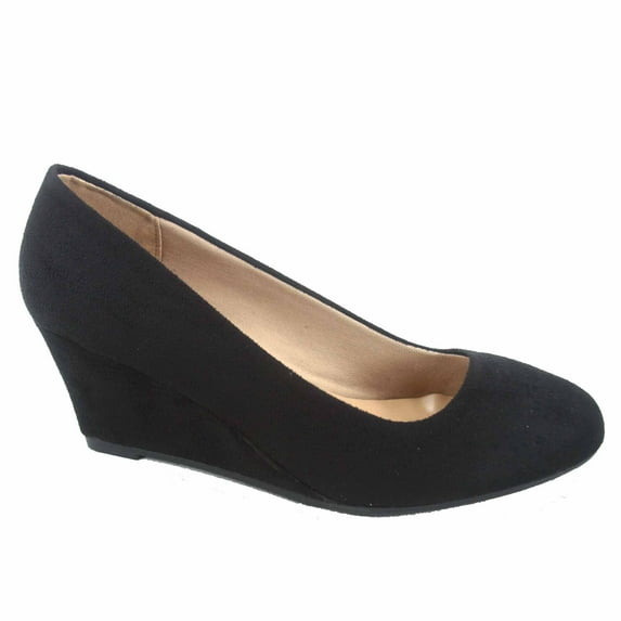 Doris-21 Women's Causal Round Toe Low Wedge Heel Shoes