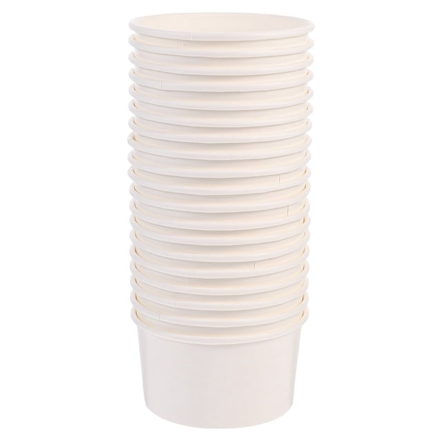 Bamboohart 100x 5oz White Paper Dessert Cups for Parties & Retail