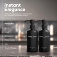 thumbnail image 2 of Black Glass Soap and Lotion Dispenser Set by - Hand Bathroom Decor & Accessories for Restaurant, Gym, Office, Fitness Center, Hotel, Airbnb, Spa (Black), 2 of 3