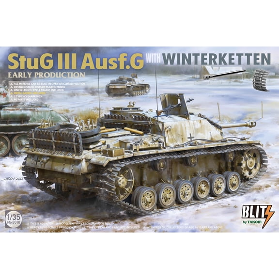 Takom 8010 1/35 Scale StuG.III Ausf.G EARLY PRODUCTION with WINTERKETTEN Model Kit