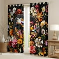thumbnail image 3 of Erosebridal Vintage Disco Ball Curtains Pack of 2 (52x63), Retro Flower Blossoms 30%-50% Black Out Curtains, 3 of 6