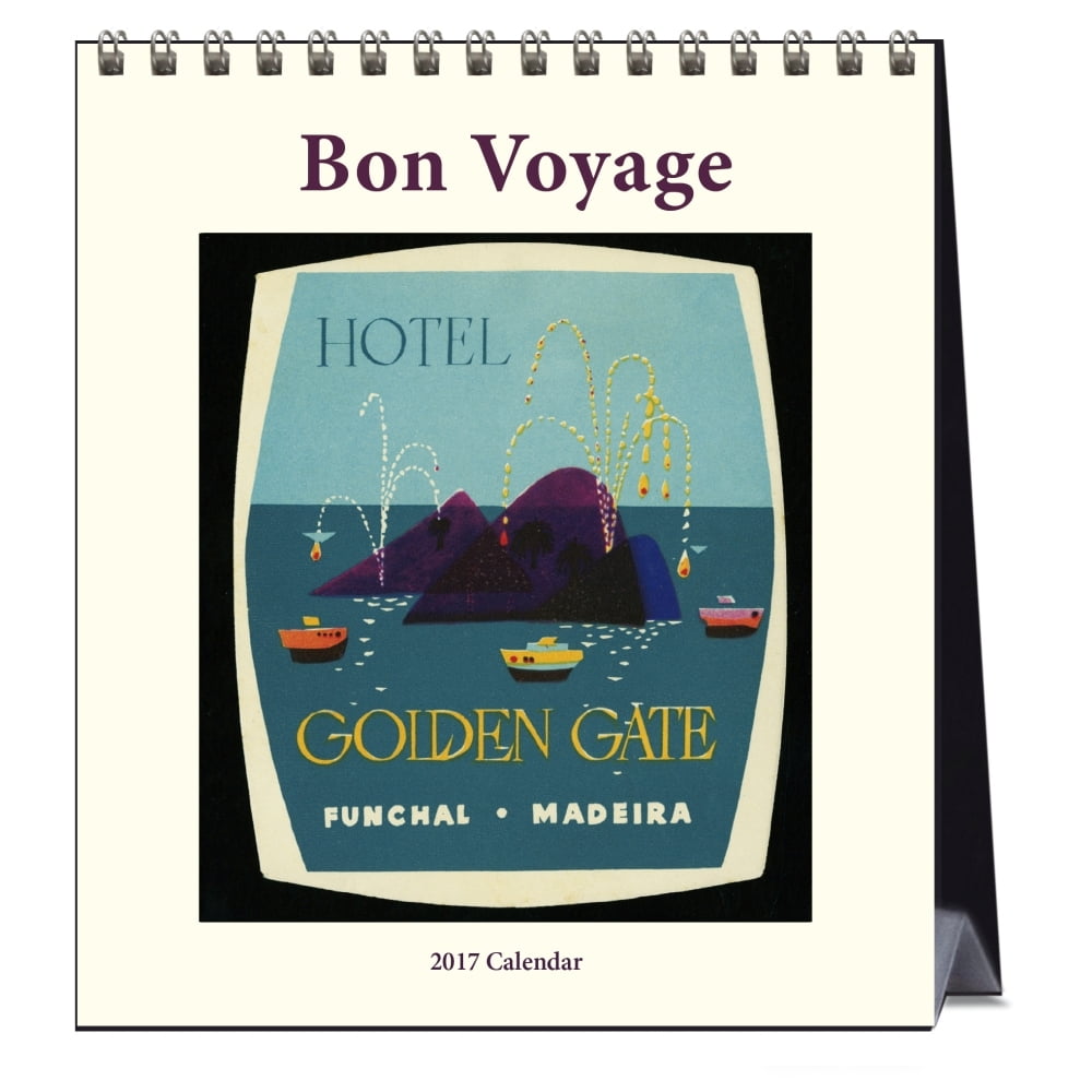 Bon Voyage Vintage Easel Calendar