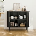 thumbnail image 2 of StorageWorks Tambour Door Accent Cabinet, Fluted Sideboard Buffet Cabinet with Storage, for Living Room, Kitchen, Entryway, 2 of 12