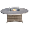 thumbnail image 4 of Direct Wicker  Outdoor Wicker Round Firepit Dining Set with 8 Pieces Rattan Chairs, Grey, 4 of 11