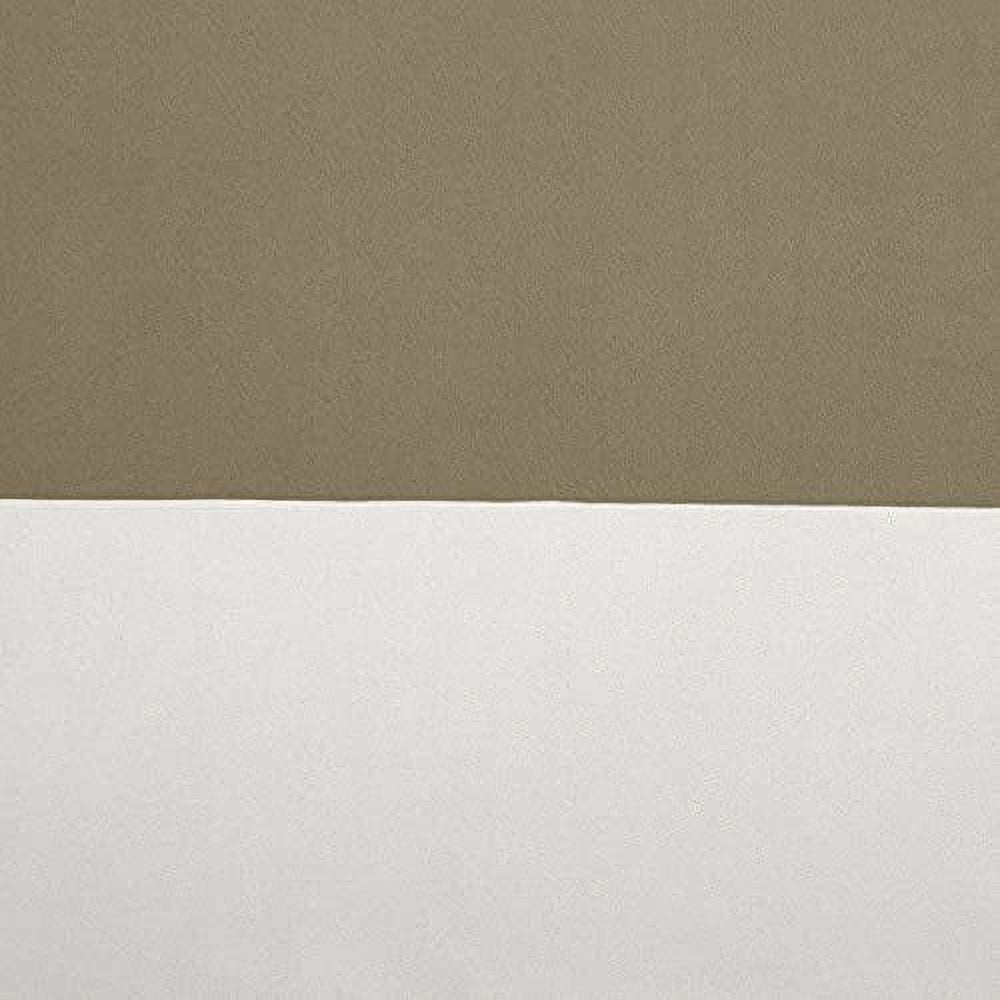 Exclusive Home Sateen Rugby Striped Kids Twill Woven Room Darkening Blackout Grommet Top Curtain Panel Pair, 52"x84", Taupe