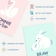 thumbnail image 4 of Pack of 2 Scottish Kids Baby Nursery Bonnie Wee Boy Girl Lassie Laddie Swan Bunny Baby Pink and Blue Unframed Wall Art Living Room Prints Set, 4 of 5