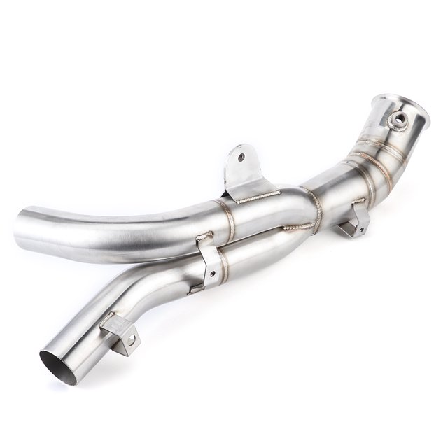 Tubo medio de escape Tubo medio de escape Sistema de escape de motocicleta Convertidor catalítico eliminado Eliminación de gato Tubo de enlace del tubo medio de escape Apto para ANGGREK Otros
