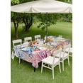 thumbnail image 4 of Outdoor Tablecloth with Umbrella Hole for Patio/Picnic/Party/Camping, Brown Turtle Coastal Waterproof Table Cloth Rectangle Table Cover Washable, Summer Beach Coral Seahorse Ocean Octopus (54"x 80"), 4 of 8