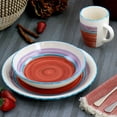 thumbnail image 3 of Gibson Home Richvale 12 Piece Round Durastone Dinnerware Set in Red, 3 of 8