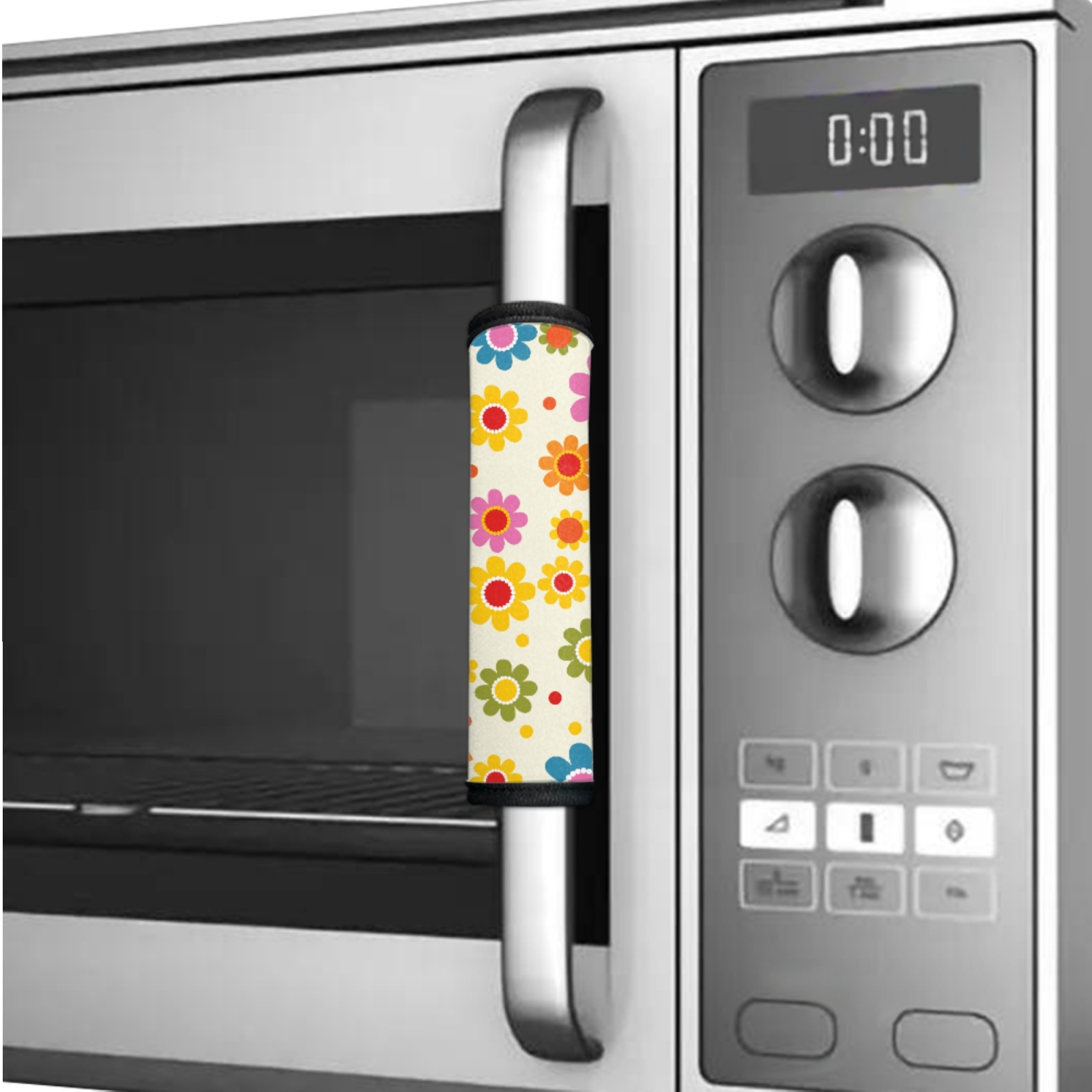SEANATIVE Refrigerator Door Handle Covers Set of 6 Kitchen Electrical Appliance Decor Handles Universal for Fridge, Microwave, Oven, Kitchen Cabinet, Dish Washer, Colorful Hippie Flower