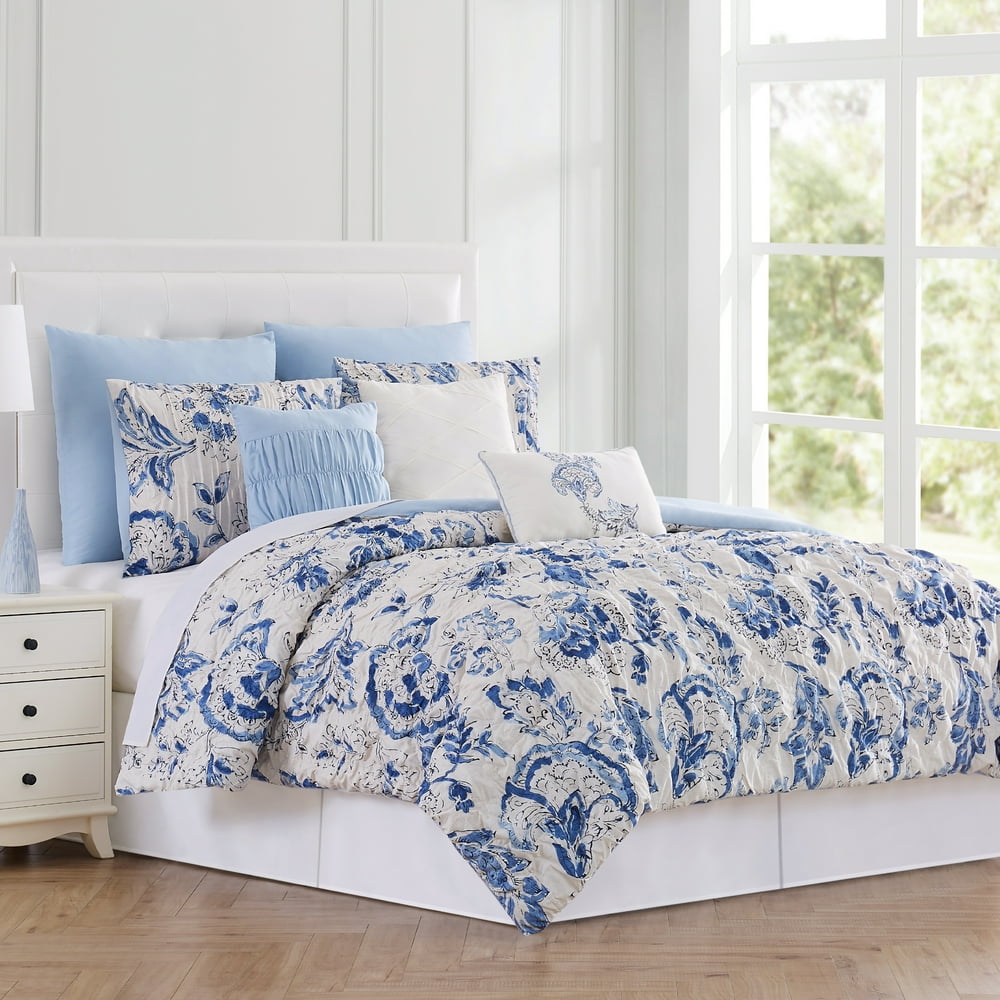 Modern Threads 8 Piece Embellished Comforter Set, Ines, Queen Walmart