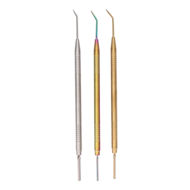 3 piezas de herramientas para levantamiento de pestañas, peine profesional para levantamiento de pestañas, permanente, tinte, rizado, extensiones, suministros, colores dorado y plateado.