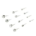 thumbnail image 5 of JikouIivo 6 Pairs Stud Earrings Set,Clear Cubic Zirconia Stainless Steel Earrings for Women, 5 of 5