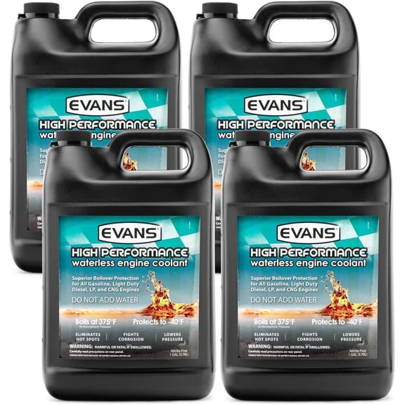 Evans High Performance Waterless Coolant, 1 Gallon, 4 Pack