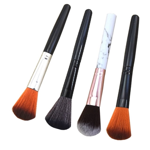 Brocha para rubor portátil, brocha para colorete, mango corto, pequeña herramienta cosmética, brocha para brillo, diseño fácil de abrir, mango de plástico duradero