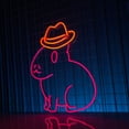thumbnail image 3 of Handmadetneonsign Capybara Neon Sign, Capybara Cowboy Wall Art Decor, Animal Wall Decor, 3 of 5