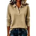 thumbnail image 4 of Perfectbot Women's Vintage Long Sleeve Collared Shirt, Stretch Knit Button Up Top Casual Office Work Wear, 4 of 8