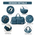 thumbnail image 6 of DAKIMOE Travel Duffle Bag for Women Large Weekender Bags Carry on Gym Duffel Bag with Wet Pocket/Shoe Compartment Waterproof Overnight Tote for Plane Hospital Sports Yoga Business Trips, Peacock Blue, 6 of 10